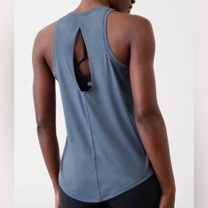 Athleta With Ease Open Back Tank Shadow Blue